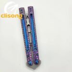 Python Balisong by TheOne - Titanium Handle & Damascus Blade - Image 2