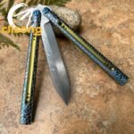 Python Balisong by TheOne - Titanium Handle & Damascus Blade