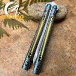 Python Balisong by TheOne - Titanium Handle & Damascus Blade - Image 12