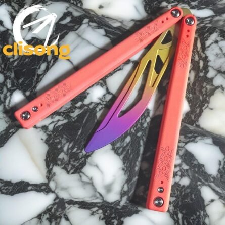 Starlight Balisong With G10 Handle and Titanium Trainer Blade - Image 4