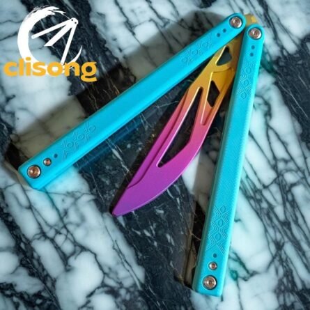 Starlight Balisong With G10 Handle and Titanium Trainer Blade - Image 16
