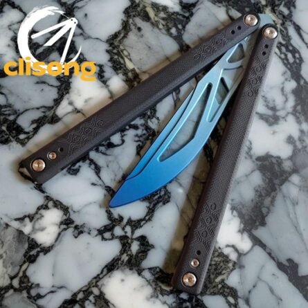 Starlight Balisong With G10 Handle and Titanium Trainer Blade - Image 9