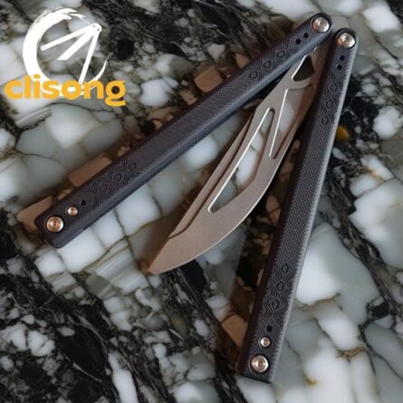 Starlight Balisong With G10 Handle and Titanium Trainer Blade - Image 11