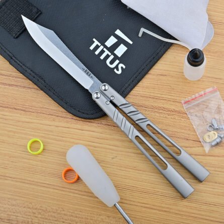 Titus BRS Latchless Titanium Channel Alpha Beast (CHAB) Balisong - Image 19