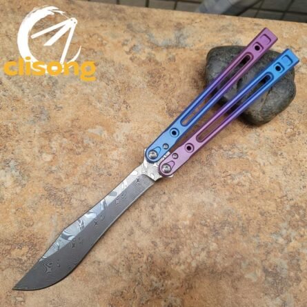 Theone Arctic Fox Balisong – Titanium Handle with Original Design and Damascus Blade Options - Image 31