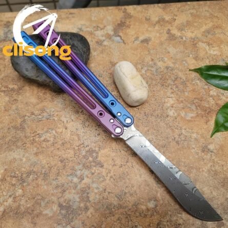 Theone Arctic Fox Balisong – Titanium Handle with Original Design and Damascus Blade Options - Image 32