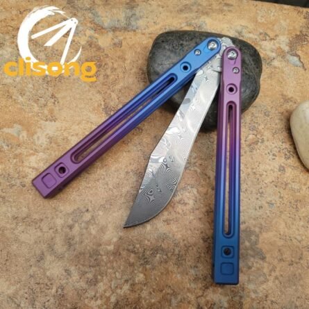 Theone Arctic Fox Balisong – Titanium Handle with Original Design and Damascus Blade Options - Image 33