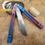 Theone Arctic Fox Balisong – Titanium Handle with Original Design and Damascus Blade Options - Image 34