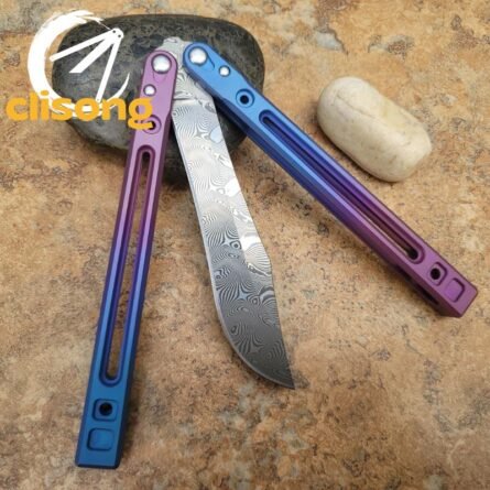 Theone Arctic Fox Balisong – Titanium Handle with Original Design and Damascus Blade Options - Image 34