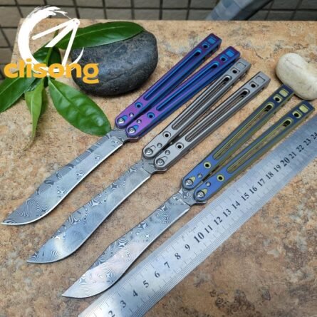 Theone Arctic Fox Balisong – Titanium Handle with Original Design and Damascus Blade Options - Image 37