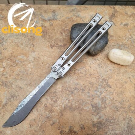 Theone Arctic Fox Balisong – Titanium Handle with Original Design and Damascus Blade Options - Image 39