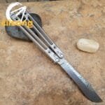 Theone Arctic Fox Balisong – Titanium Handle with Original Design and Damascus Blade Options - Image 40