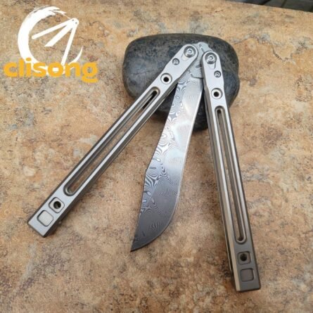 Theone Arctic Fox Balisong – Titanium Handle with Original Design and Damascus Blade Options - Image 41