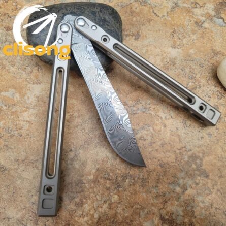 Theone Arctic Fox Balisong – Titanium Handle with Original Design and Damascus Blade Options - Image 42