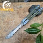Theone Arctic Fox Balisong – Titanium Handle with Original Design and Damascus Blade Options - Image 5