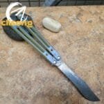 Theone Arctic Fox Balisong – Titanium Handle with Original Design and Damascus Blade Options - Image 6
