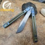 Theone Arctic Fox Balisong – Titanium Handle with Original Design and Damascus Blade Options - Image 7