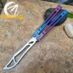 Theone Arctic Fox Balisong – Titanium Handle with Original Design and Damascus Blade Options - Image 12