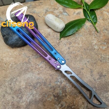 Theone Arctic Fox Balisong – Titanium Handle with Original Design and Damascus Blade Options - Image 13