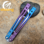 Theone Arctic Fox Balisong – Titanium Handle with Original Design and Damascus Blade Options - Image 3