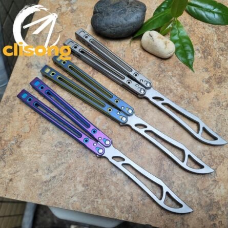 Theone Arctic Fox Balisong – Titanium Handle with Original Design and Damascus Blade Options - Image 18