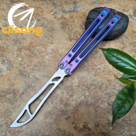 Theone Arctic Fox Balisong – Titanium Handle with Original Design and Damascus Blade Options - Image 19
