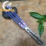 Theone Arctic Fox Balisong – Titanium Handle with Original Design and Damascus Blade Options - Image 20
