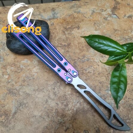Theone Arctic Fox Balisong – Titanium Handle with Original Design and Damascus Blade Options - Image 20