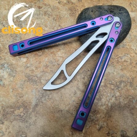 Theone Arctic Fox Balisong – Titanium Handle with Original Design and Damascus Blade Options - Image 21