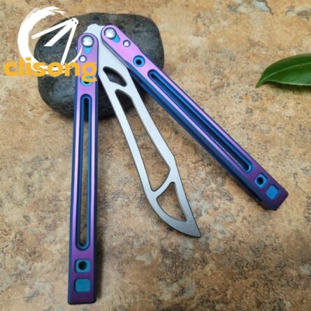 Theone Arctic Fox Balisong – Titanium Handle with Original Design and Damascus Blade Options - Image 22