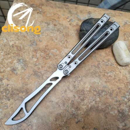 Theone Arctic Fox Balisong – Titanium Handle with Original Design and Damascus Blade Options - Image 23