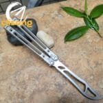 Theone Arctic Fox Balisong – Titanium Handle with Original Design and Damascus Blade Options - Image 24