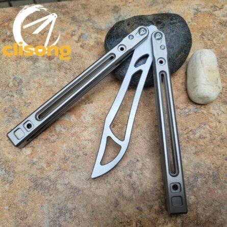 Theone Arctic Fox Balisong – Titanium Handle with Original Design and Damascus Blade Options - Image 25