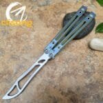 Theone Arctic Fox Balisong – Titanium Handle with Original Design and Damascus Blade Options - Image 27