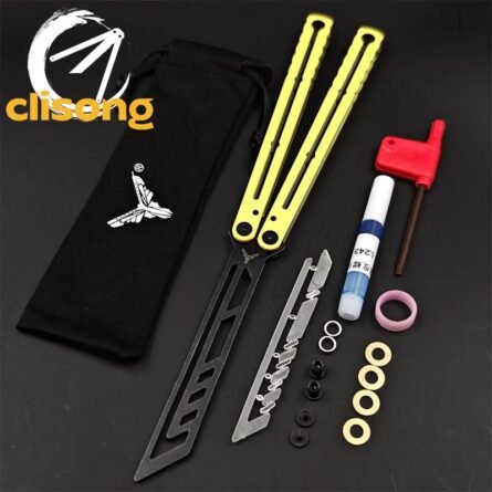 XDYY Krake Raken (Kraken) V3 Balisong – Stainless Steel with Ceramic Coating and Luminous Silicone Parts - Image 3