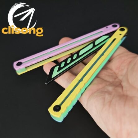 XDYY Krake Raken (Kraken) V3 Balisong – Stainless Steel with Ceramic Coating and Luminous Silicone Parts - Image 2