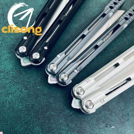 Banshu Aluminum Orca V1 Balisong – False Edge w/ Mother-of-Pearl Inlay - Image 3