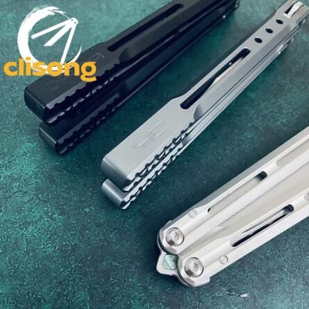 Banshu Aluminum Orca V1 Balisong – False Edge w/ Mother-of-Pearl Inlay - Image 4