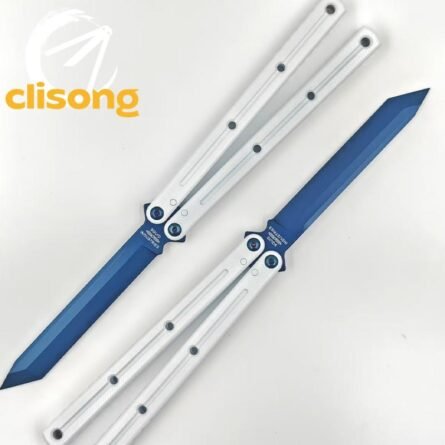 Cold blade Krake Raken (Kraken) V2.5 Balisong – Glossy Blue Blade | 7075 Aluminum Handles with Ceramic Coating - Image 10