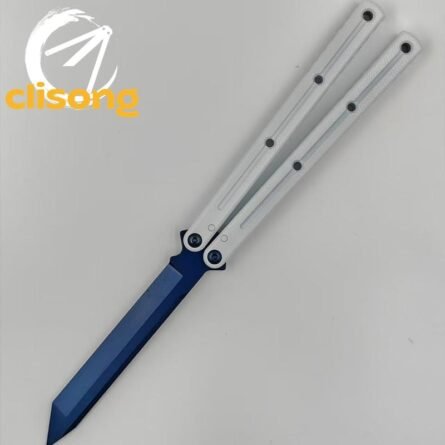 Cold blade Krake Raken (Kraken) V2.5 Balisong – Glossy Blue Blade | 7075 Aluminum Handles with Ceramic Coating - Image 6