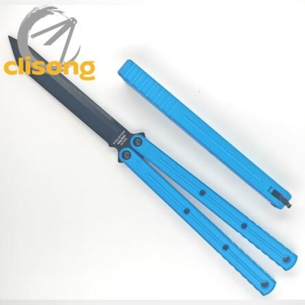 Cold blade Krake Raken (Kraken) V2.5 Balisong – Glossy Blue Blade | 7075 Aluminum Handles with Ceramic Coating - Image 17