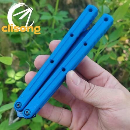 Cold blade Krake Raken (Kraken) V2.5 Balisong – Glossy Blue Blade | 7075 Aluminum Handles with Ceramic Coating - Image 2