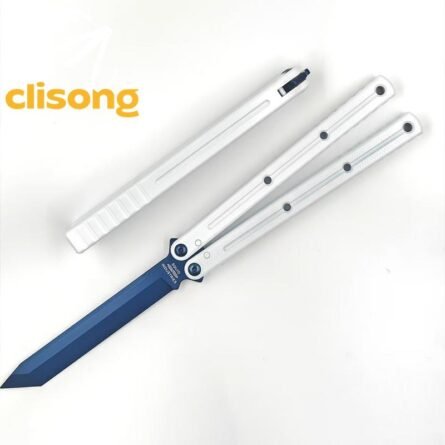 Cold blade Krake Raken (Kraken) V2.5 Balisong – Glossy Blue Blade | 7075 Aluminum Handles with Ceramic Coating - Image 7
