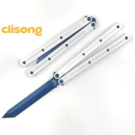 Cold blade Krake Raken (Kraken) V2.5 Balisong – Glossy Blue Blade | 7075 Aluminum Handles with Ceramic Coating - Image 13
