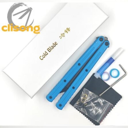 Cold blade Krake Raken (Kraken) V2.5 Balisong – Glossy Blue Blade | 7075 Aluminum Handles with Ceramic Coating - Image 18