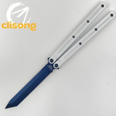 Cold blade Krake Raken (Kraken) V2.5 Balisong – Glossy Blue Blade | 7075 Aluminum Handles with Ceramic Coating - Image 11