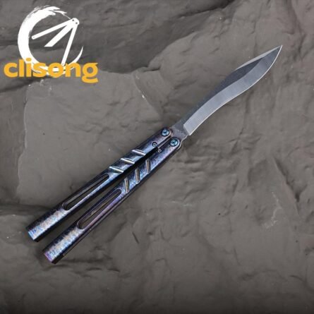 Titus BRS Latchless Titanium Channel Alpha Beast (CHAB) Balisong - Image 11