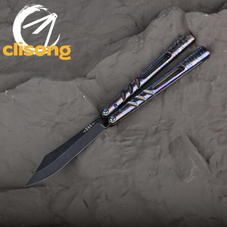 Titus BRS Latchless Titanium Channel Alpha Beast (CHAB) Balisong - Image 3