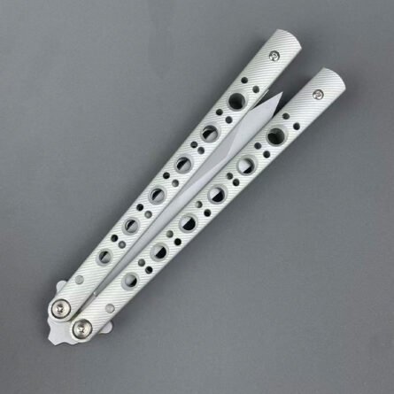 Banshu BM67 Balisong Clone 7075 Aluminum Handle with False Edge - Image 6
