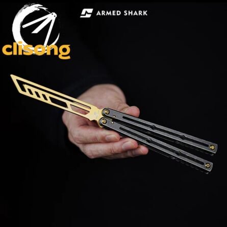 ARMED SHARK Steel Kraken V3 Balisong Clone Teflon Coating - Image 3